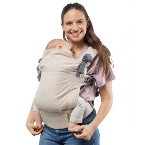 Boba X Baby Carrier - Pampas Cream: Linen, Cotton, 7-45 lbs, Facing-In Front Carrier