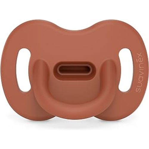 Color Essence SX PRO Silicone Baby Pacifier 1Pk, Made with 100% Soft Silicone, Baby Essentials Perfect for Breastfeeding Babies, Designed in Spain, 0-6 Mths, Sunset Orange