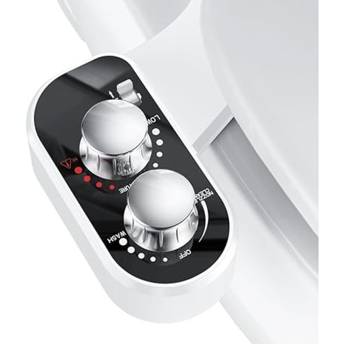 Hot and Cold Bidet Attachment for Toilet, Ultra-Slim Bidet Attachment Warm Water, Non-Electric Adjustable Pressure Self Cleaning Sprayer Nozzle Control for Posterior, Feminine Wash, Easy to Install