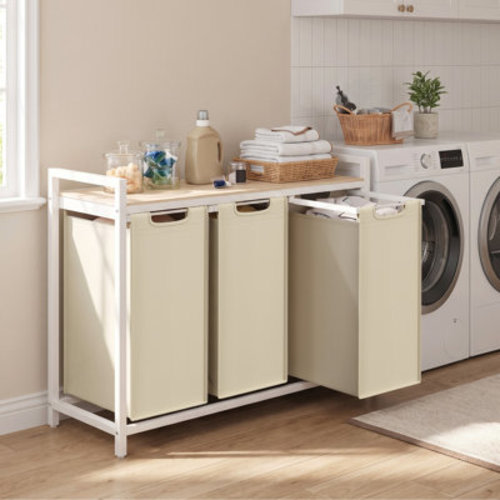 Rebrilliant Laundry Hamper with 3 Pull-Out and Removable Bags & Reviews | Wayfair