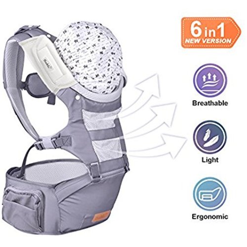 Bable Baby Carrier with Hip Seat, 6-in-1 Convertible Carrier, 360 Ergonomic Baby Carrier Backpack, COOL MESH for Spring and Summer - for 8-33lbs - Baby Wrap Carrier, Baby Carriers Front and Back