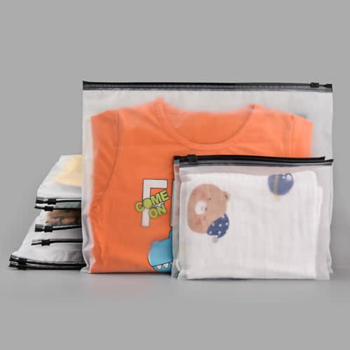 FCSELFLESS Packaging Bags for Clothing Clear Apparel Bag for Shipping Plastic Frosted Bags for Clothes,50 Pcs,3 Mil,14''x10'',with Vent Holes