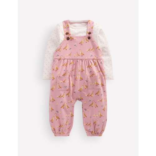 Jersey Overalls Set - Pink Ducks | Boden USA