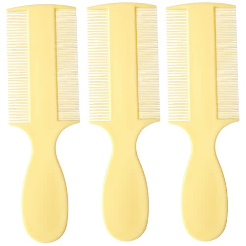 Vakly Fine Tooth Baby Comb [Pack of 3] Double Sided Hair Comb For Babies With Extra Fine Rounded Teeth for Newborn Baby's and Infants and Toddlers with Cradle Cap and Adults with Dandruff and Lice