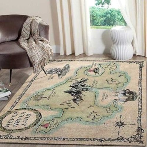 Peter Pann Never-Land Map Home Decor Rectangle Area Rug (Small)