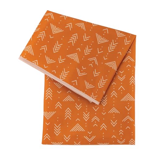 Bumkins Baby Splat Mat for Under High Chair, Babies Toddlers Eating Mess Mat, Waterproof Reusable Cloth for Arts and Crafts, Playtime Mat for Kids, Floors or Tables, Fabric 42inx42in, Boho Orange