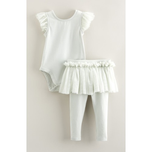 Sweet Ballerina Ruffle Bodysuit & Skirted Leggings Set