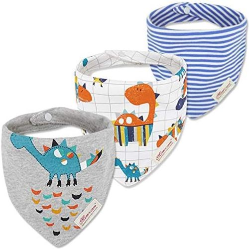JN&LULU 3 Pack Newborn Baby Bibs Bandana Drool Bibs for Drooling Cotton Baby Gifts