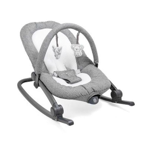 Baby Delight Aura Deluxe Bouncer & Rocker - Charcoal Tweed: Metal, Plastic, Polyester with 3-Point Harness