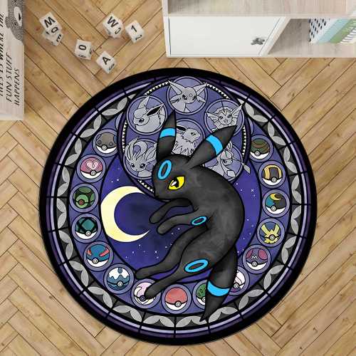 Shiny umbreon rug,Eevee rug, Vaporeon rug, Espeon rug,Sylveon rug,Leafeon rug,Umbreon rug, Shiny eevee rug, eevee evolutions rug, custom rug