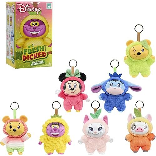 Disney Fresh Picked Blind Box Plush Collectible Toy, Vinyl-Faced Plush Clip-On in Fruit Onesie, 5.25-Inch Stuffed Toy, Short-Run Drop, Ages 8 and up