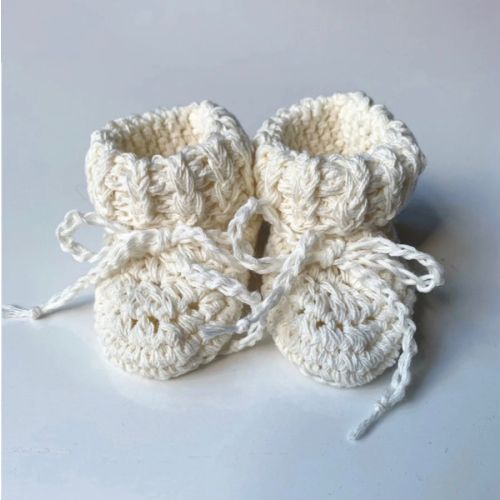 Cotton Tie Baby Booties