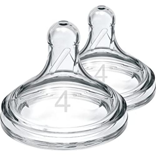Dr. Brown’s Natural Flow Level 4, Wide-Neck Baby Bottle Nipple, Fast Flow, 100% Silicone, 2 Pack, 9m+