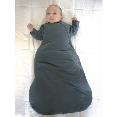 Hush Dusty Blue 1.0 TOG Long Sleeve Transitional Bamboo Viscose Swaddle Sack | günamüna