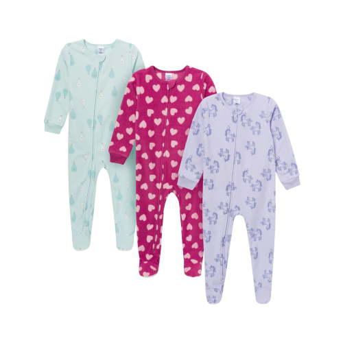 Gerber Baby and Toddler Neutral Microfleece 2-Way Zipper Blanket Sleeper Pajamas, 3-Pack, Sizes 0/3 Months - 5T