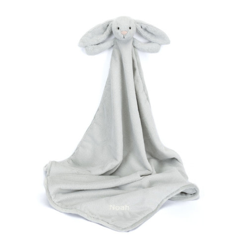 Personalized Bashful Silver Bunny Blankie