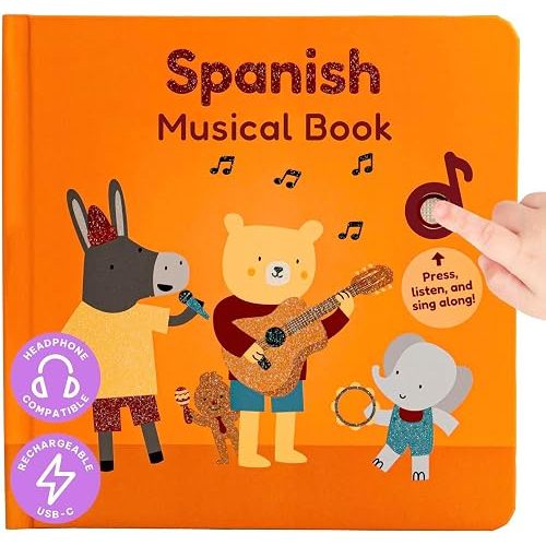 Cali's Books Spanish Nursery Rhymes Book, Bilingual Sound Book