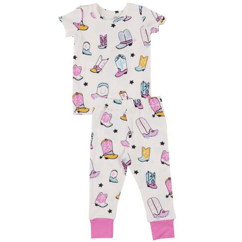 2-Piece Lounge Wear Set, Cowboy Boots Pink