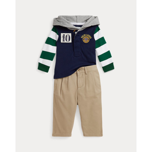 Logo Cotton Rugby Shirt & Chino Pant Set