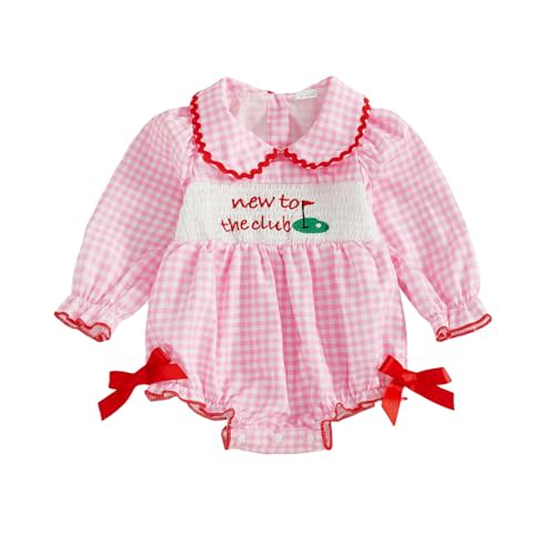 Amnnchya Baby Girl Christmas Outfit Peter Pan Collar Plaid Romper Newborn Thanksgiving Outfits Infant Halloween Clothes