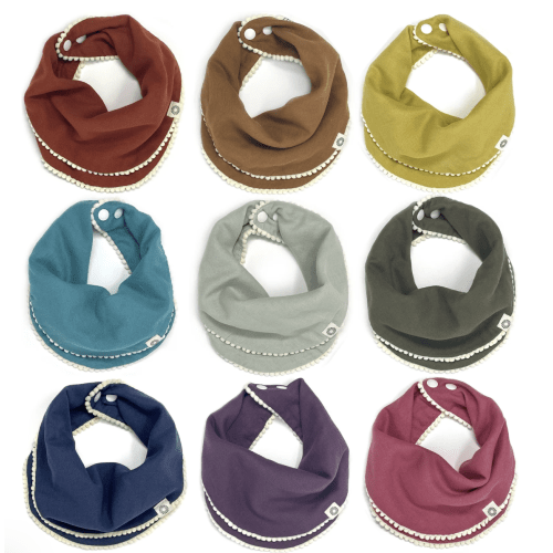Pom Pom Bib Set – Organic Baby Bibs for Girls – Kishu Baby