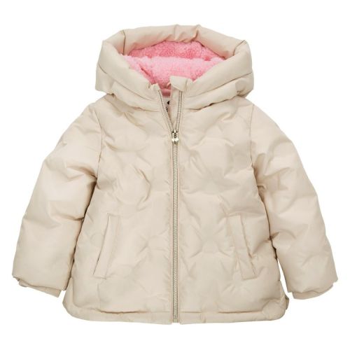 Rokka&Rolla Toddler Baby Girls' Heart Pattern Fleece Lined Coat Kids' Puffer Jacket
