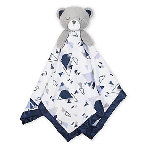 Just Born® XL Plush Bear Security Blanket in White/blue