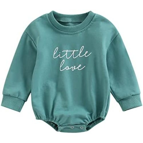FYBITBO Baby Girl Boy Crewneck Sweatshirt Bubble Romper Long Sleeve Shirt Onesie Valentines Day Outfit Fall Clothes