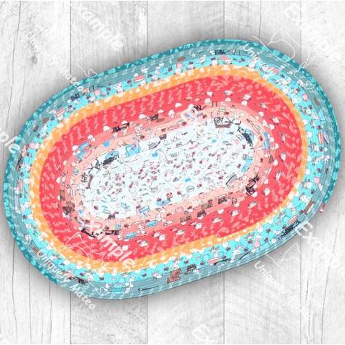 Custom Oval Jelly-Roll Rug