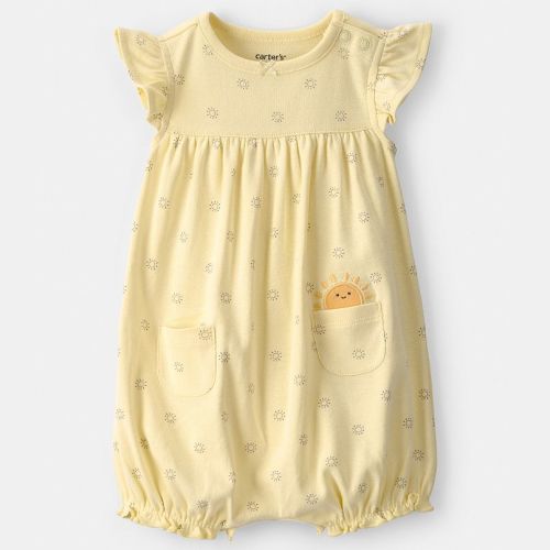 Baby Girl Carter's Short Sleeve Romper with Sun Design
