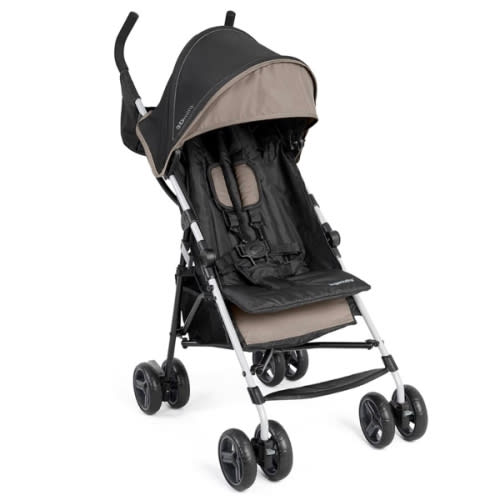 Ingenuity 3D Mini Convenience Stroller – Lightweight Stroller with Compact Fold, Multi-Position Recline, Canopy with Pop Out Sun Visor – Umbrella Stroller for Travel and More, Cashew Tan