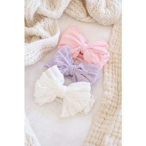 Large Ruffle Knit Bow | Brights