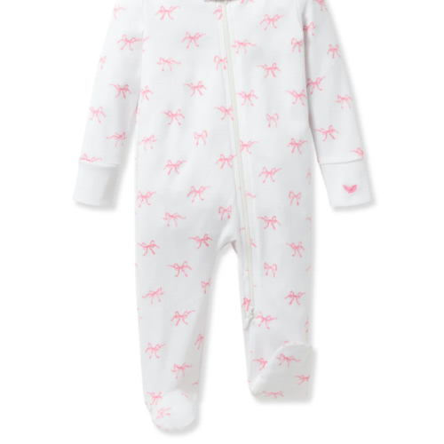 Baby's Pima Ruffle Collar Romper in Blushing Bows - 6 to 9 months