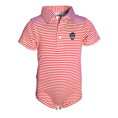 NC State Wolfpack Infant Red and White Striped Wolfhead Carson Polo On – Red and White Shop
