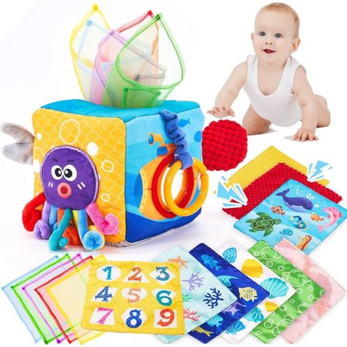 hahaland Baby Tissue Box Toy 6-12 Months Montessori Toys 6 7 8 9 Month Old