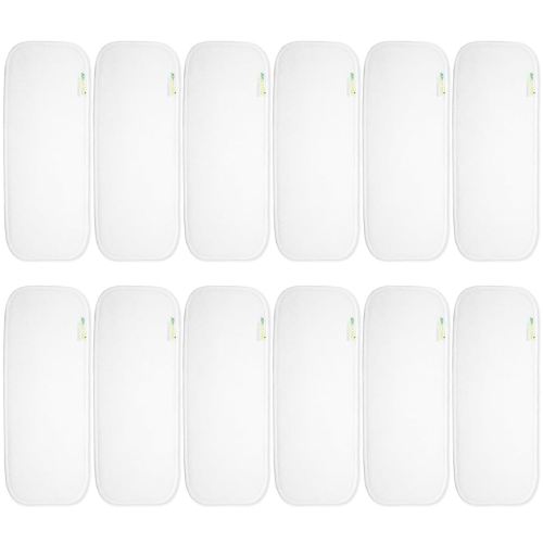 wegreeco Reusable Soft 4 Layers 12 Pack Inserts for Baby Cloth Diaper,High Absorbing Washable Liners