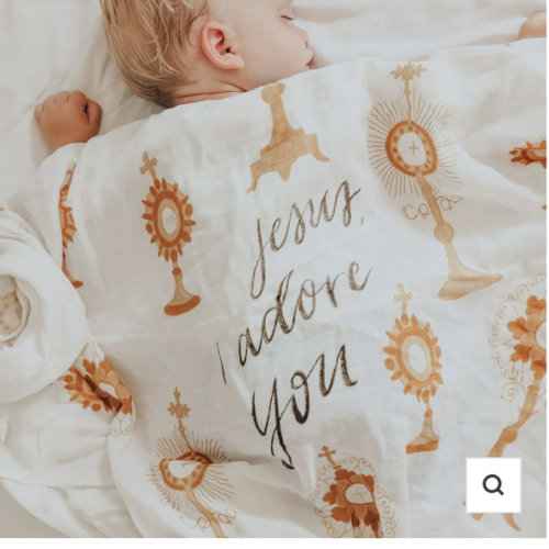 Monstrance Swaddle Blanket | Bamboo & Cotton
