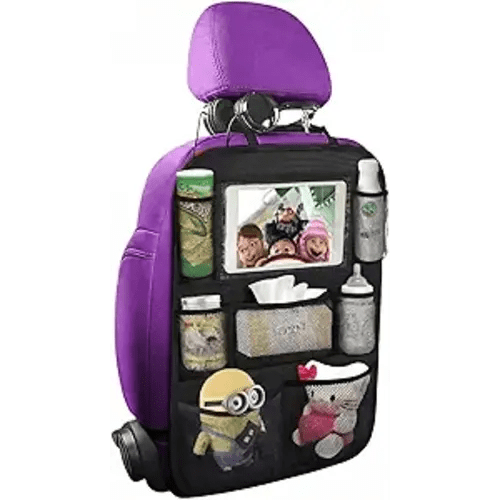 Backseat Car Organizer Mats Back Seat Organizers and Storage Bag with Touch Screen Tablet Holder for Kids Toddlers Car Seats, Travel Accessories, Road Trip Essentials Kids