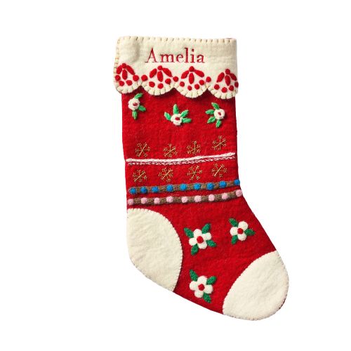 Scenic Felted Wool Christmas Stocking Collection