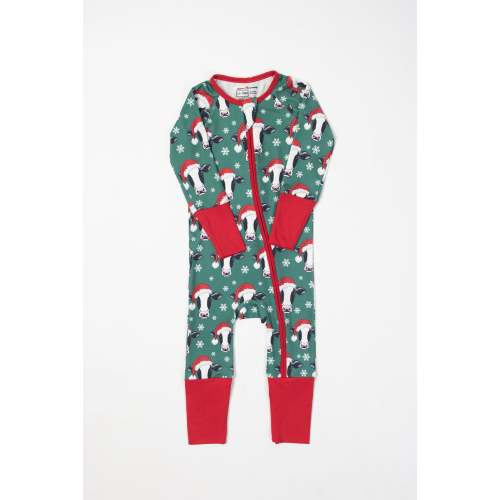 Santa Cows & Snowflakes Baby Zippy *PREORDER* - American Farm Company