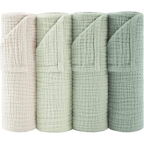 Susurration Muslin Burp Cloths 24x24 Inches Ultra Soft 100% Cotton