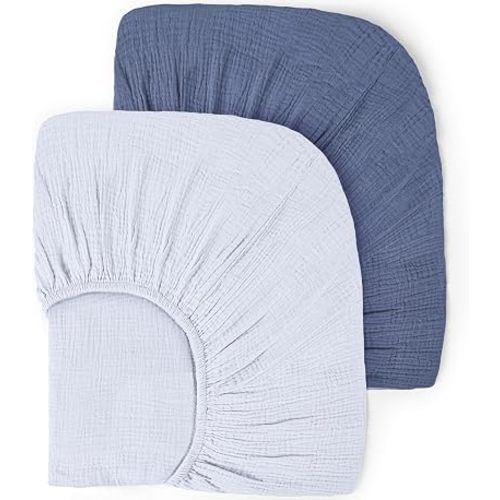 lulumoon Muslin Crib Sheets for Baby: 52x28 Fit for Standard Crib Mattress