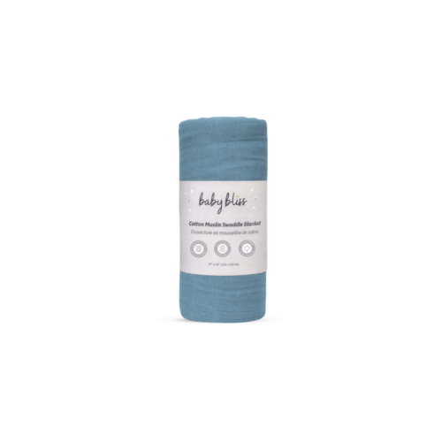Buy Baby Bliss Muslin Swaddle Blanket Lake Blue at Well.ca | Free Shipping $35+ in Canada