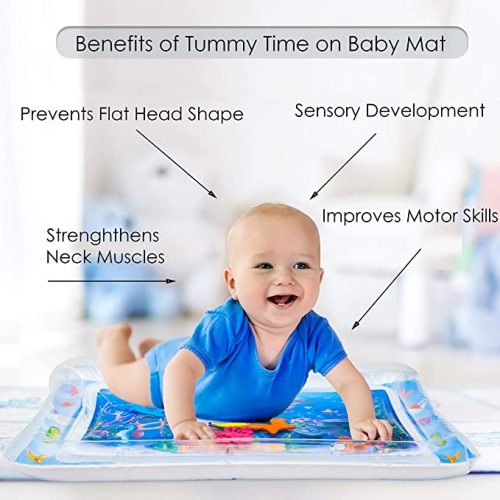 Splashin'kids inflatable tummy time premium water mat infants and toddlers is The perfect fun time play activity center your baby's stimulation growth - Multicoloured