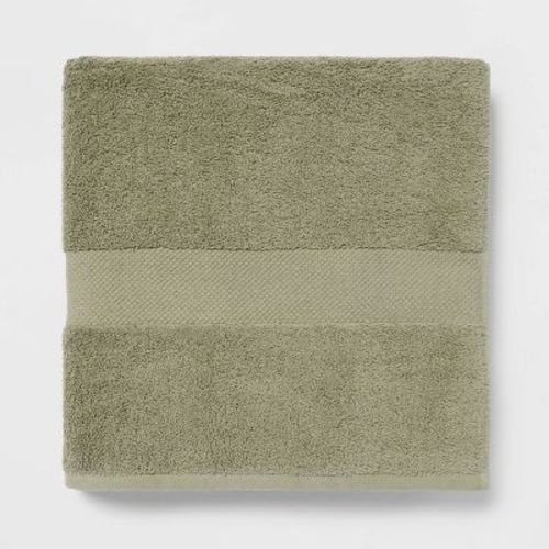 Performance Plus Oversized Bath Towel Light Green - Threshold™: 100% Cotton, Fade-Resistant, Heavyweight Terry Bath Sheet