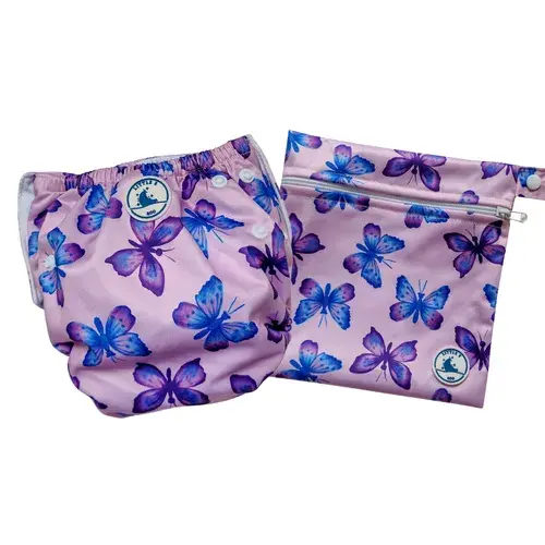 Little E & Co Reusable Swim Nappy & Mini Wet Bag Combo - Butterflies | Baby Bunting AU