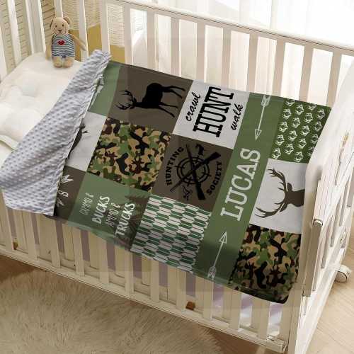 Personalized Minky Baby Blanket: Country Hunting Nursery Decor