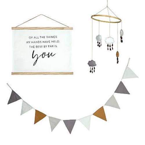 Kids New View Neutral Baby Nursery Wall Decor 3-piece Set