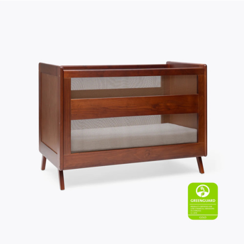 HALO 3-in-1 Convertible Wood Baby Cribs with Mesh Walls
