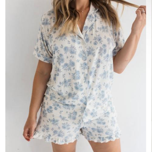 Blue Rose Garden Women's Short Set – In My Jammers